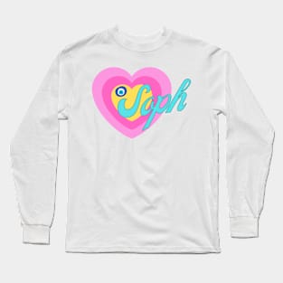 Soph in Colorful Heart Illustration Long Sleeve T-Shirt